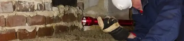 Pest control technician inspecting a crawl space for ant activity and entry points in Austin, TX